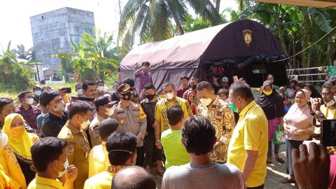Kapolres Sergai AKBP Dr Ali Mucfud S.I.K, M.I.K dampingi wakil gubernur Sumatera Utara dalam rangka pengecekan lokasih banjir Dok : Humas polres Sergai
