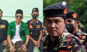 (kiri) Ketua PC GP Ansor Kota Pematang Siantar Ridwan Akbar M Pulungan, S.Sos., (Kanan) Menteri BUMN Erik Tohir. foto: istimewa.